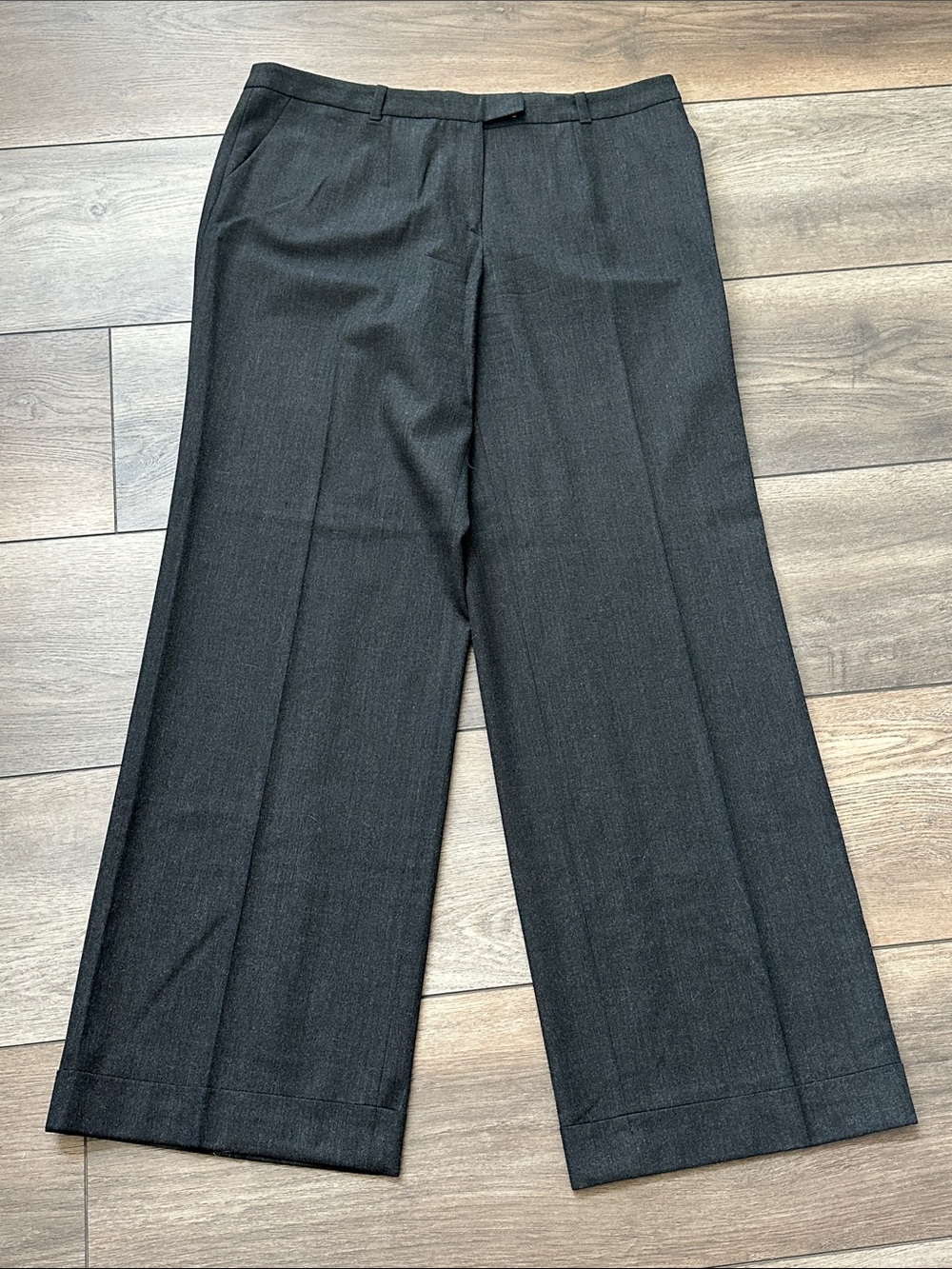 ESCADA Charcoal Gray Wide-Leg Dress Pants